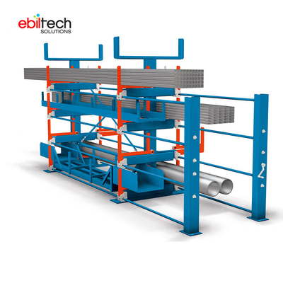 Industrial Warehouse System square Tube Storage Manual Drive Telescopic Cantilever Arm Rack