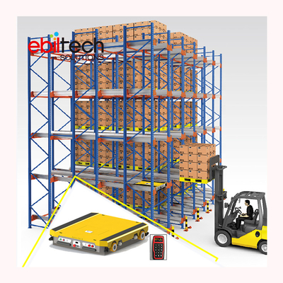 EBILTECH Electric Mobile Robotic Storage Equipment Remote Control Cart Radio Pallet Shuttle for Warehousing Rack System